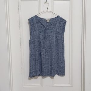 Lucky Brand blue paisley sleeveless blouse